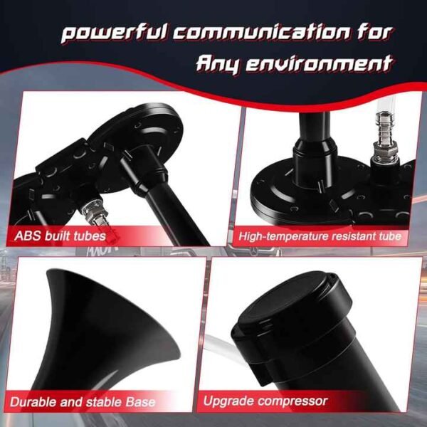 Air Train Horn Kit for Truck Car with Air Compressor, Super Loud 150DB 12V Electric Trains Horns for Vehicles - Image 2