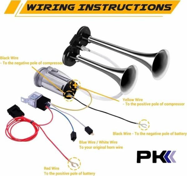 Sports Style 12V Air Horn Stainless Steel Truck Boat Train Auto Sound Signal Vents on Bumper Type Car Horn - Image 4