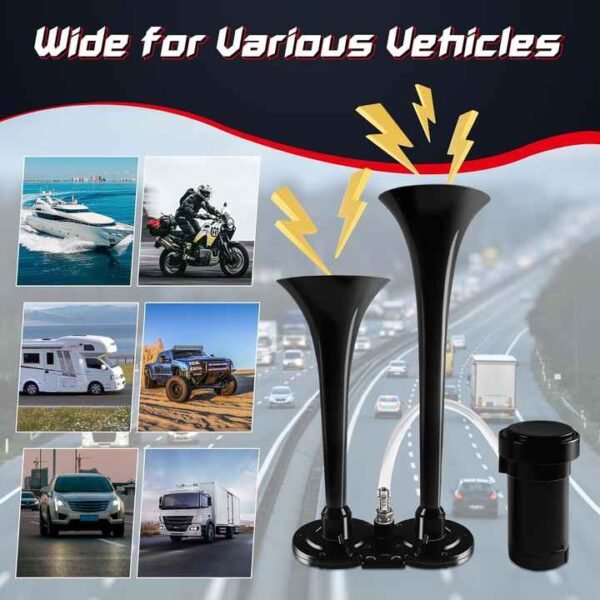 Air Train Horn Kit for Truck Car with Air Compressor, Super Loud 150DB 12V Electric Trains Horns for Vehicles - Image 4